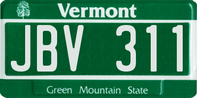 VT license plate JBV311
