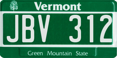 VT license plate JBV312