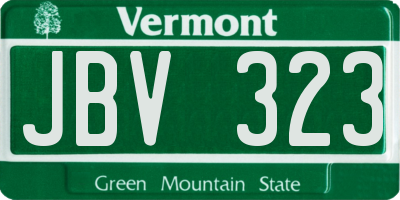 VT license plate JBV323