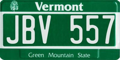 VT license plate JBV557