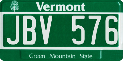VT license plate JBV576