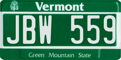 VT license plate JBW559