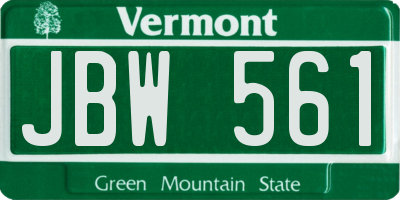 VT license plate JBW561