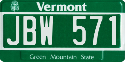 VT license plate JBW571