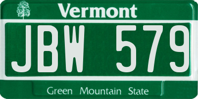 VT license plate JBW579