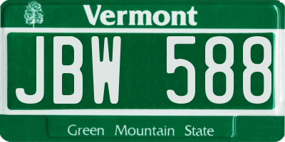 VT license plate JBW588