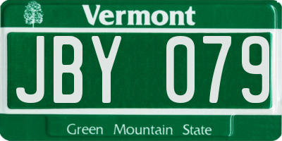 VT license plate JBY079