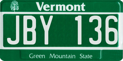 VT license plate JBY136