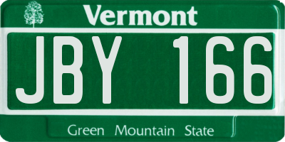 VT license plate JBY166