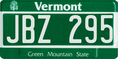 VT license plate JBZ295