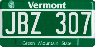 VT license plate JBZ307