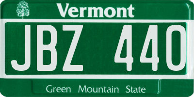 VT license plate JBZ440