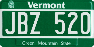 VT license plate JBZ520