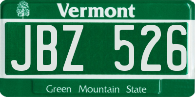 VT license plate JBZ526