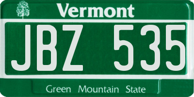 VT license plate JBZ535