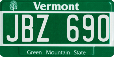 VT license plate JBZ690