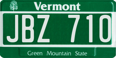 VT license plate JBZ710