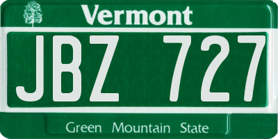 VT license plate JBZ727