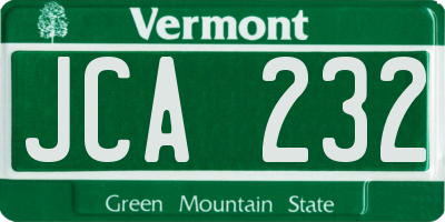 VT license plate JCA232