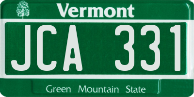 VT license plate JCA331