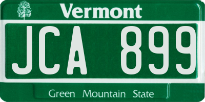VT license plate JCA899