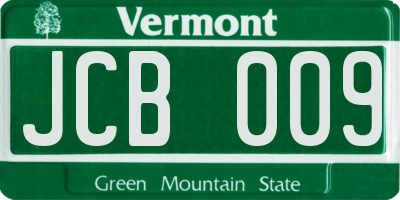 VT license plate JCB009