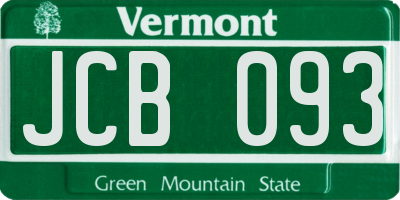 VT license plate JCB093