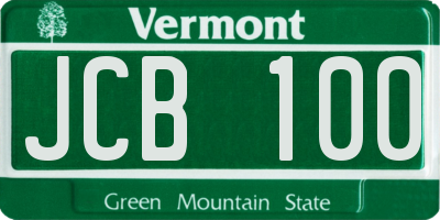 VT license plate JCB100