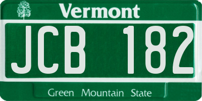 VT license plate JCB182
