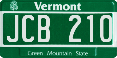 VT license plate JCB210