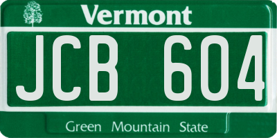 VT license plate JCB604