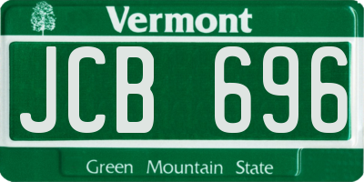 VT license plate JCB696