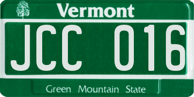 VT license plate JCC016