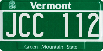 VT license plate JCC112