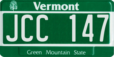 VT license plate JCC147