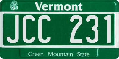 VT license plate JCC231