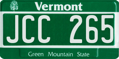 VT license plate JCC265