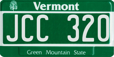 VT license plate JCC320
