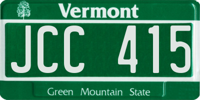 VT license plate JCC415