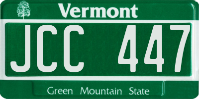 VT license plate JCC447