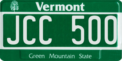 VT license plate JCC500