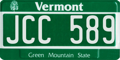 VT license plate JCC589