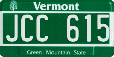 VT license plate JCC615