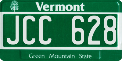 VT license plate JCC628