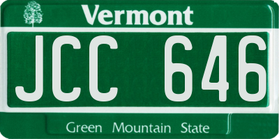VT license plate JCC646