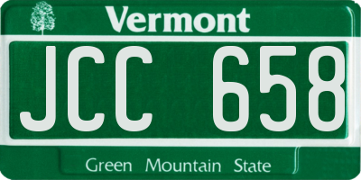 VT license plate JCC658
