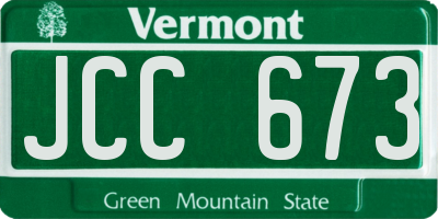 VT license plate JCC673