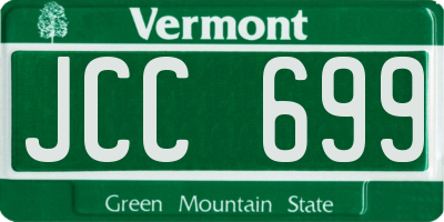 VT license plate JCC699