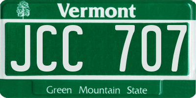 VT license plate JCC707