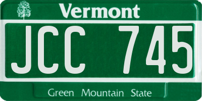 VT license plate JCC745